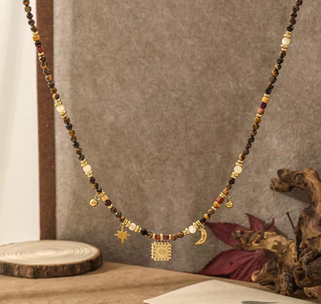 Natural Stone Beaded Necklace