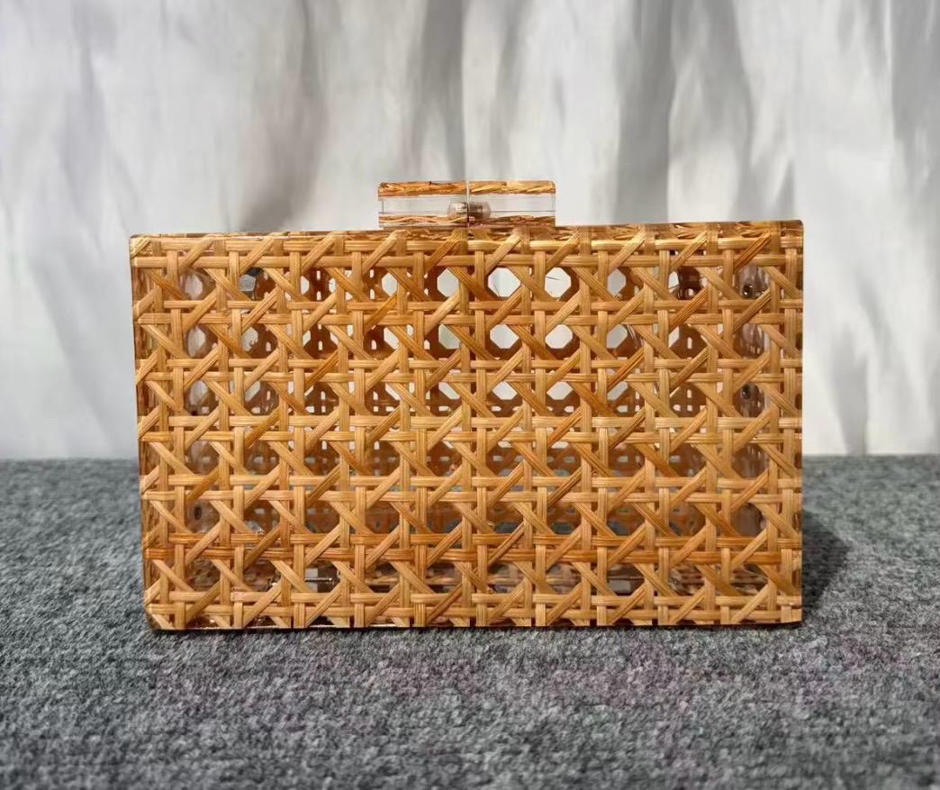Straw Acrylic Clutch