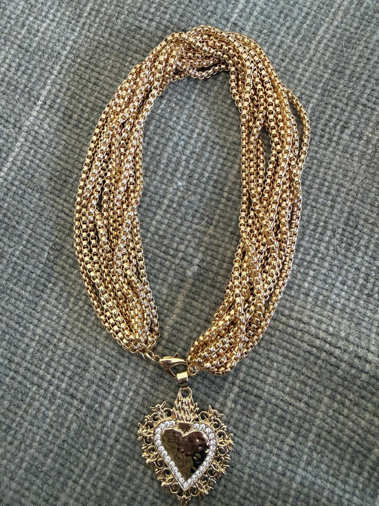 Heart & Multiple Chain Necklace