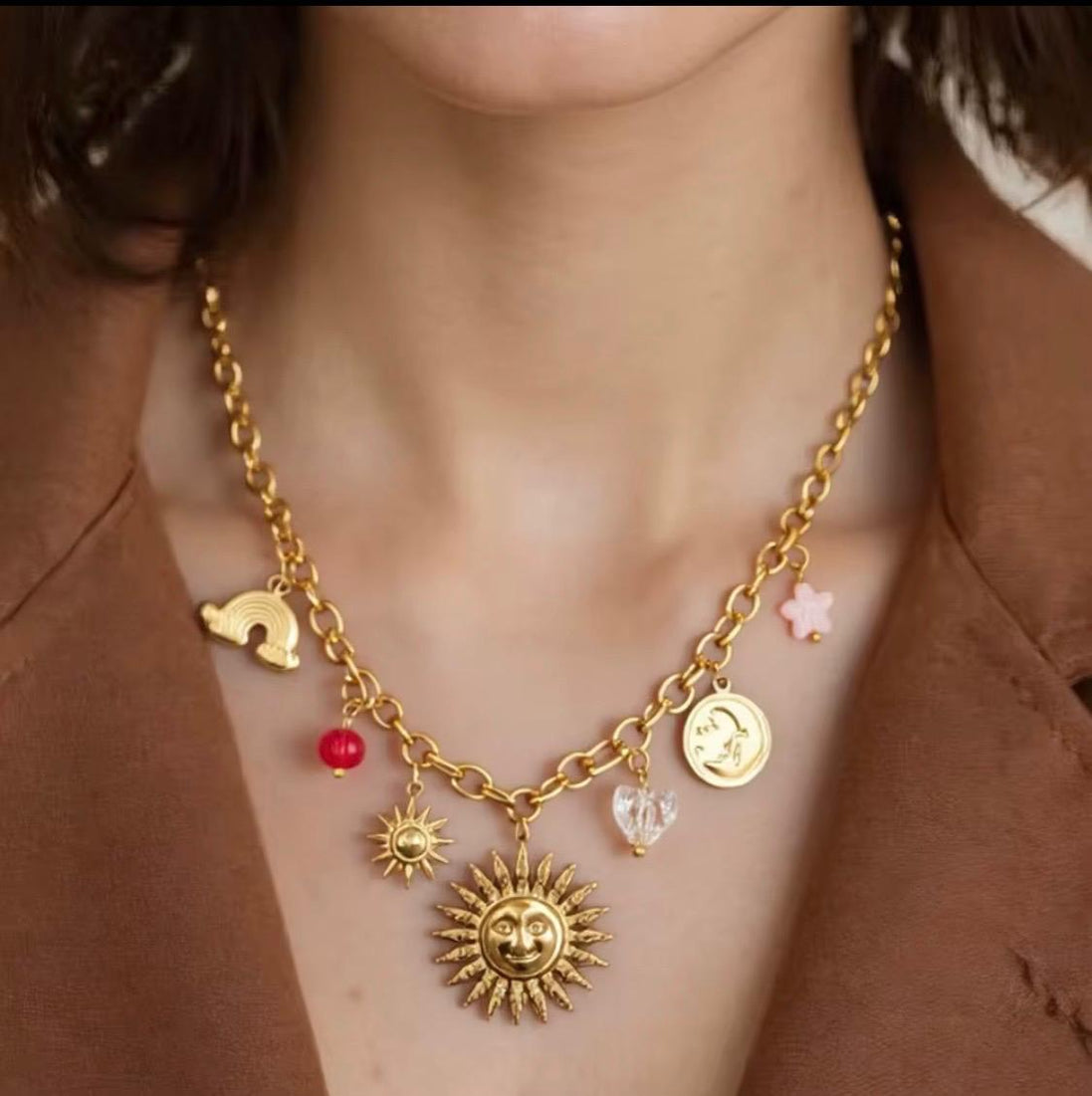 Sun Face Necklace