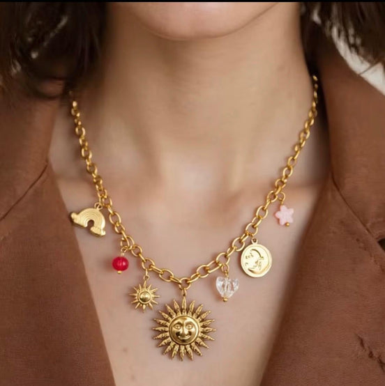 Sun Face Necklace