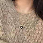 Enamel Heart Pendant Chain