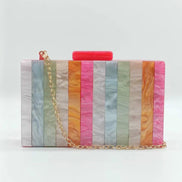 Striped Acrylic Clutch