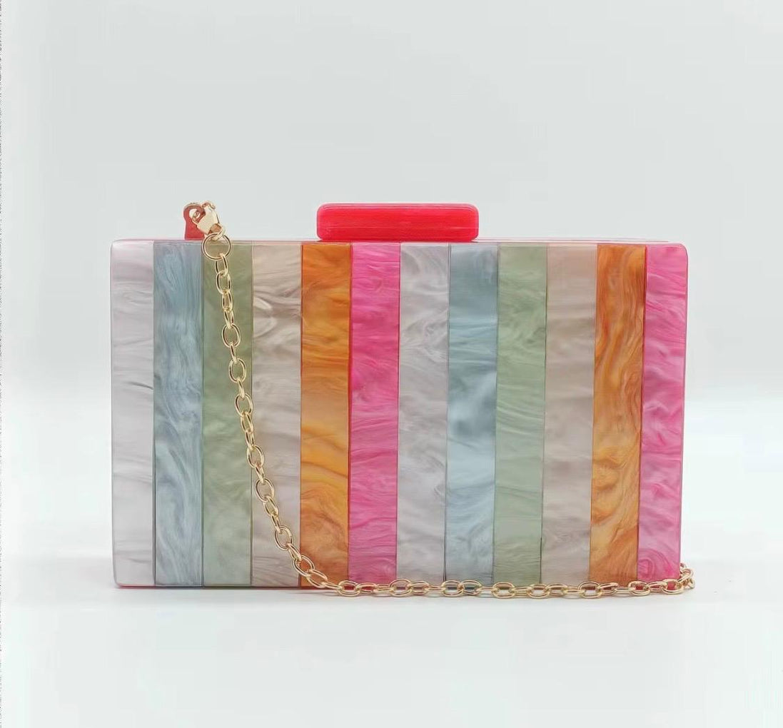 Striped Acrylic Clutch