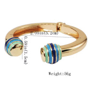 Gold and Enamel Ball Bangle