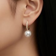 Diamond Hoop with Pearl